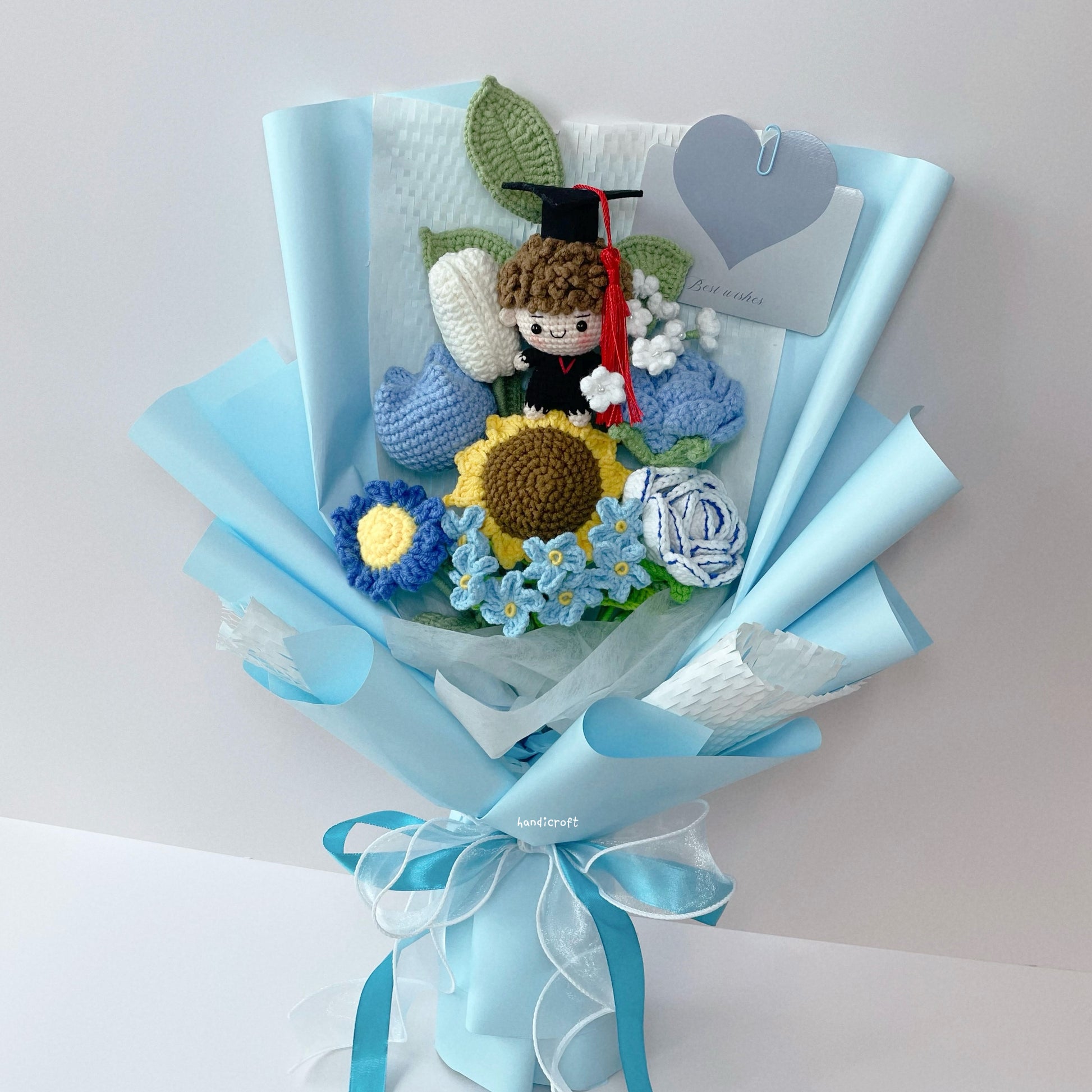 handicroft singapore crochet graduation flower bouquet memories in bloom girl boy graduate doll
