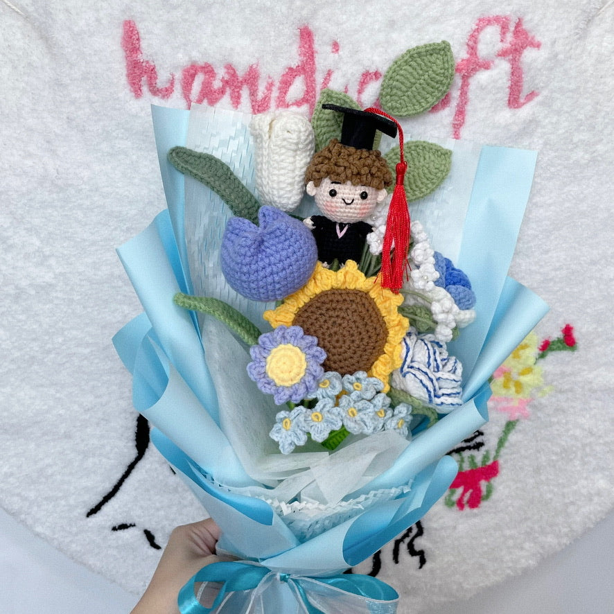 handicroft singapore crochet graduation flower bouquet memories in bloom girl boy graduate doll