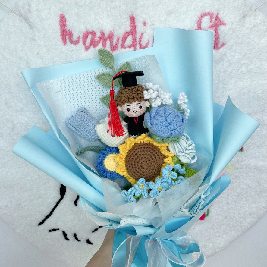 handicroft singapore crochet graduation flower bouquet memories in bloom girl boy graduate doll