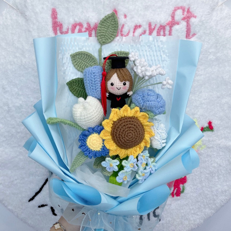 handicroft singapore crochet graduation flower bouquet memories in bloom girl boy graduate doll