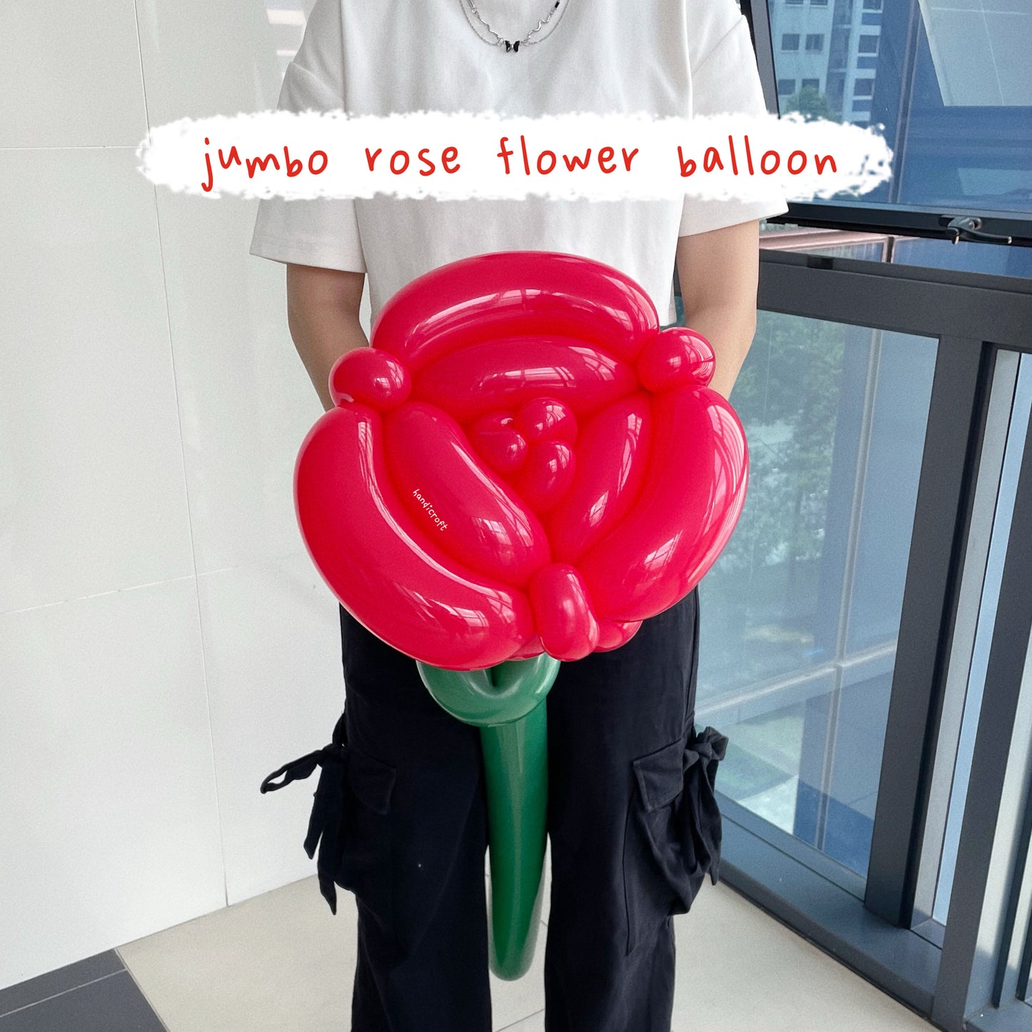 handicroft singapore flower balloon bouquet jumbo big rose single stalk flower