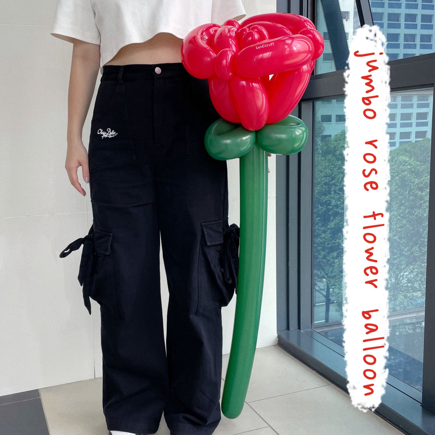 handicroft singapore flower balloon bouquet jumbo big rose single stalk flower