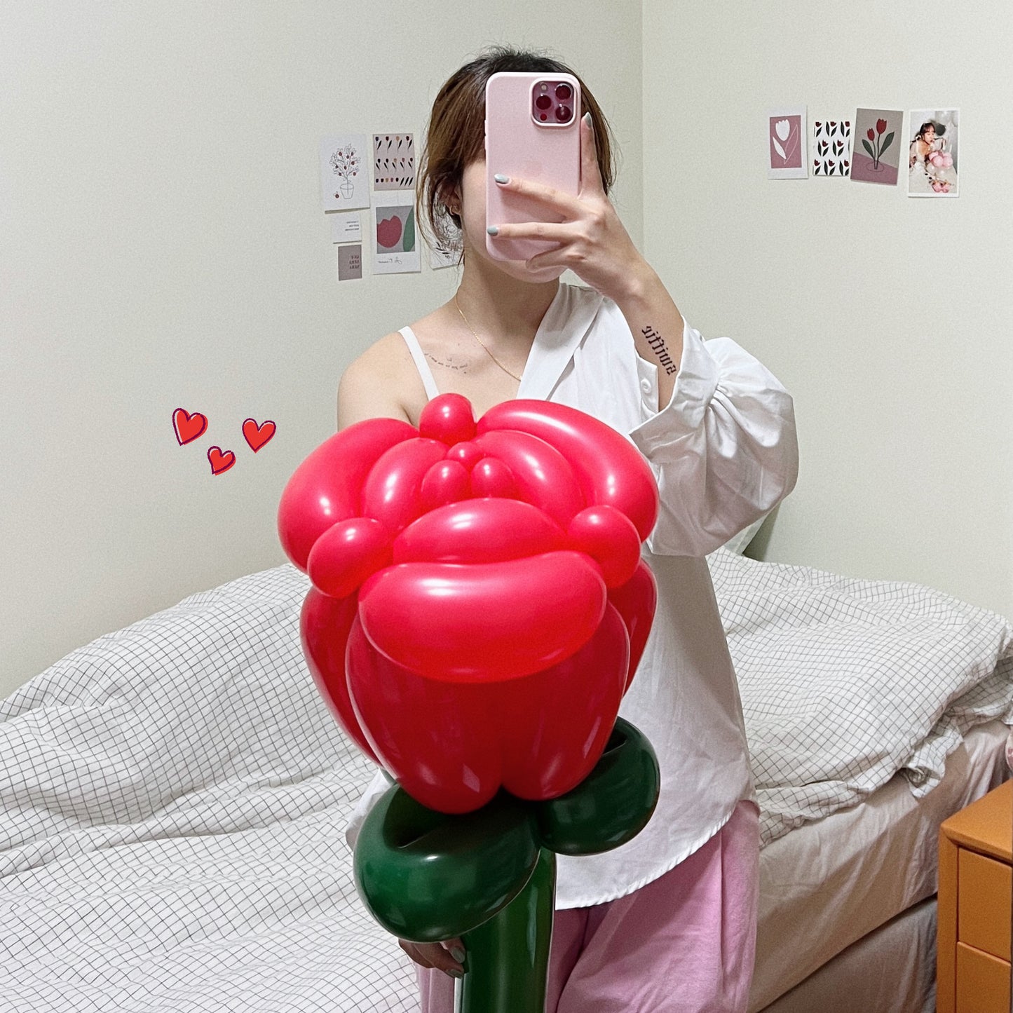 handicroft singapore flower balloon bouquet jumbo big rose single stalk flower