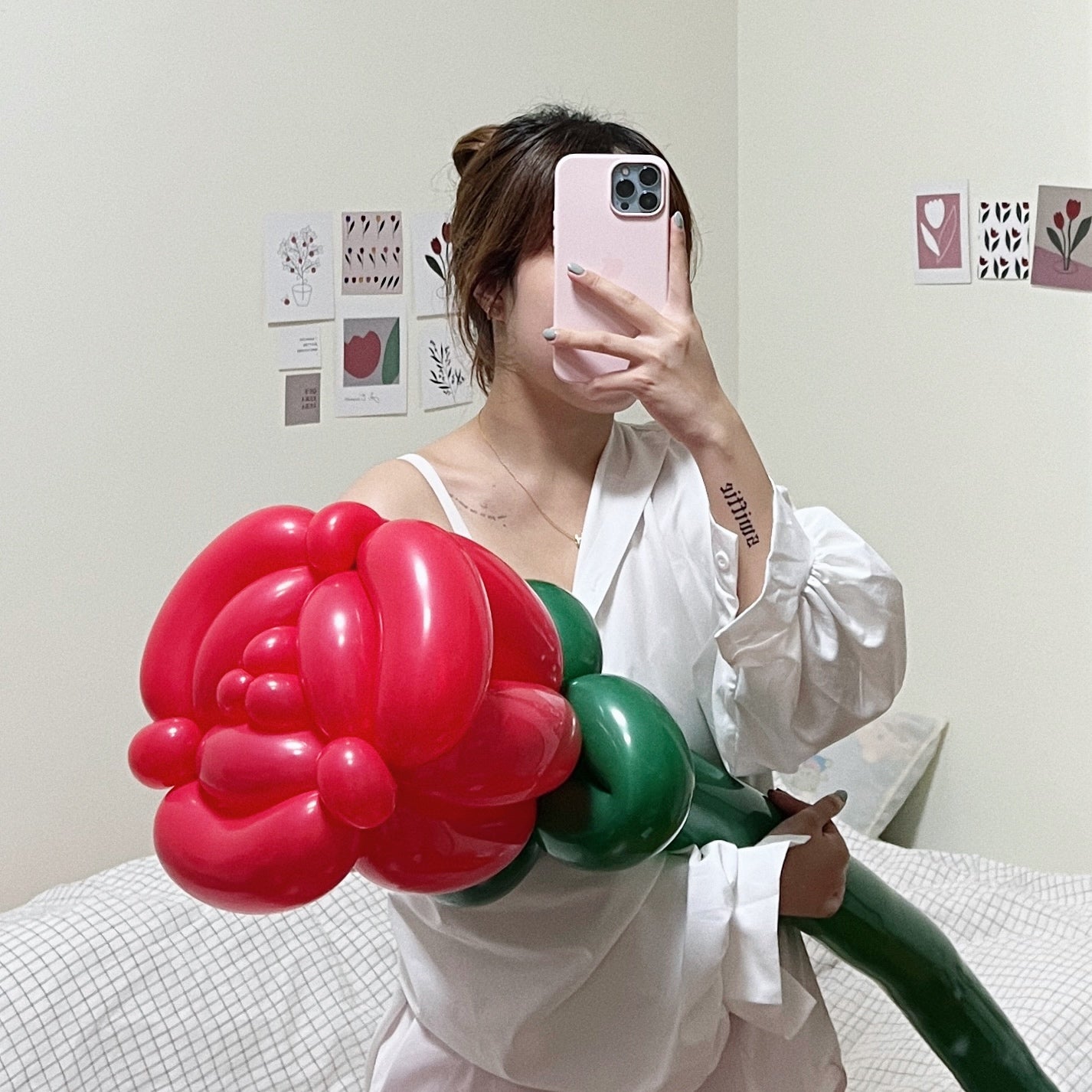 handicroft singapore flower balloon bouquet jumbo big rose single stalk flower