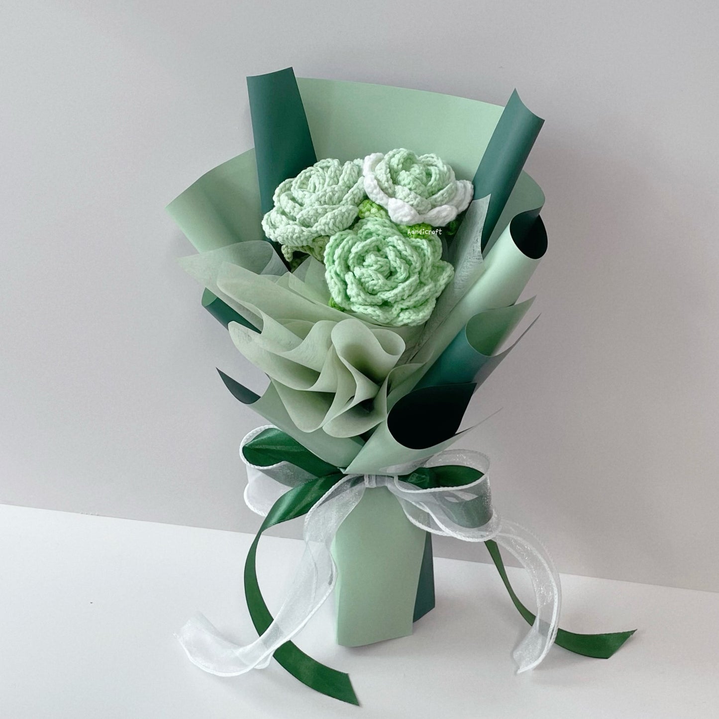 handicroft singapore handmade crochet affordable flower bouquet trinity rose