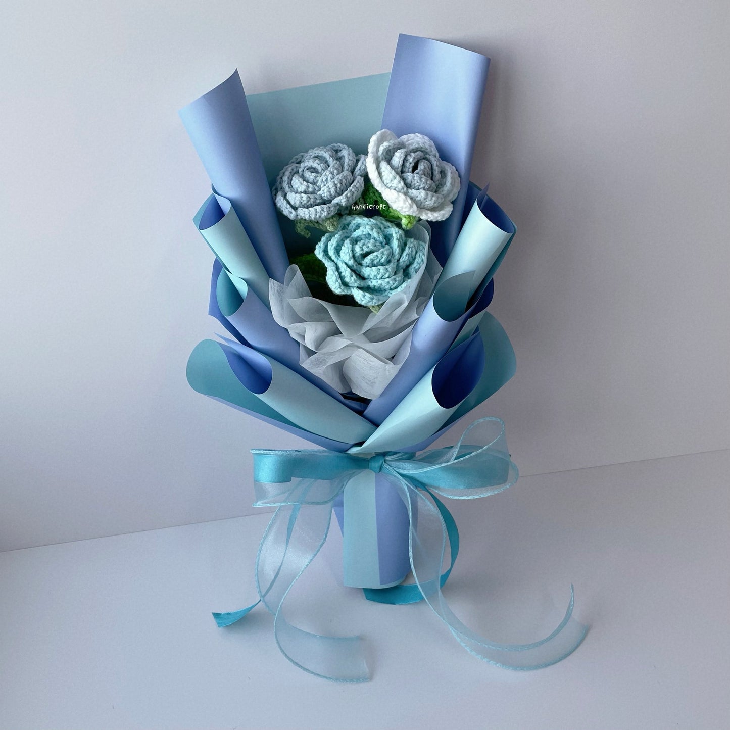 handicroft singapore handmade crochet affordable flower bouquet trinity rose
