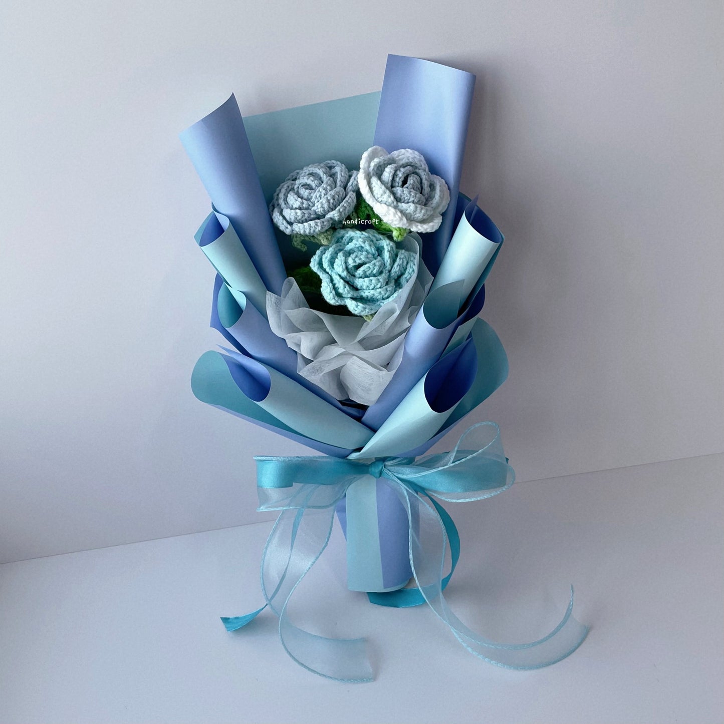 handicroft singapore handmade crochet affordable flower bouquet trinity rose