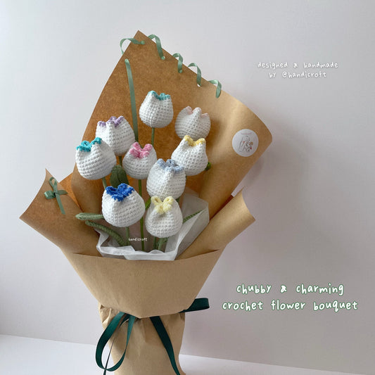handicroft singapore handmade crochet chubby tulip flower bouquet chubby & charming