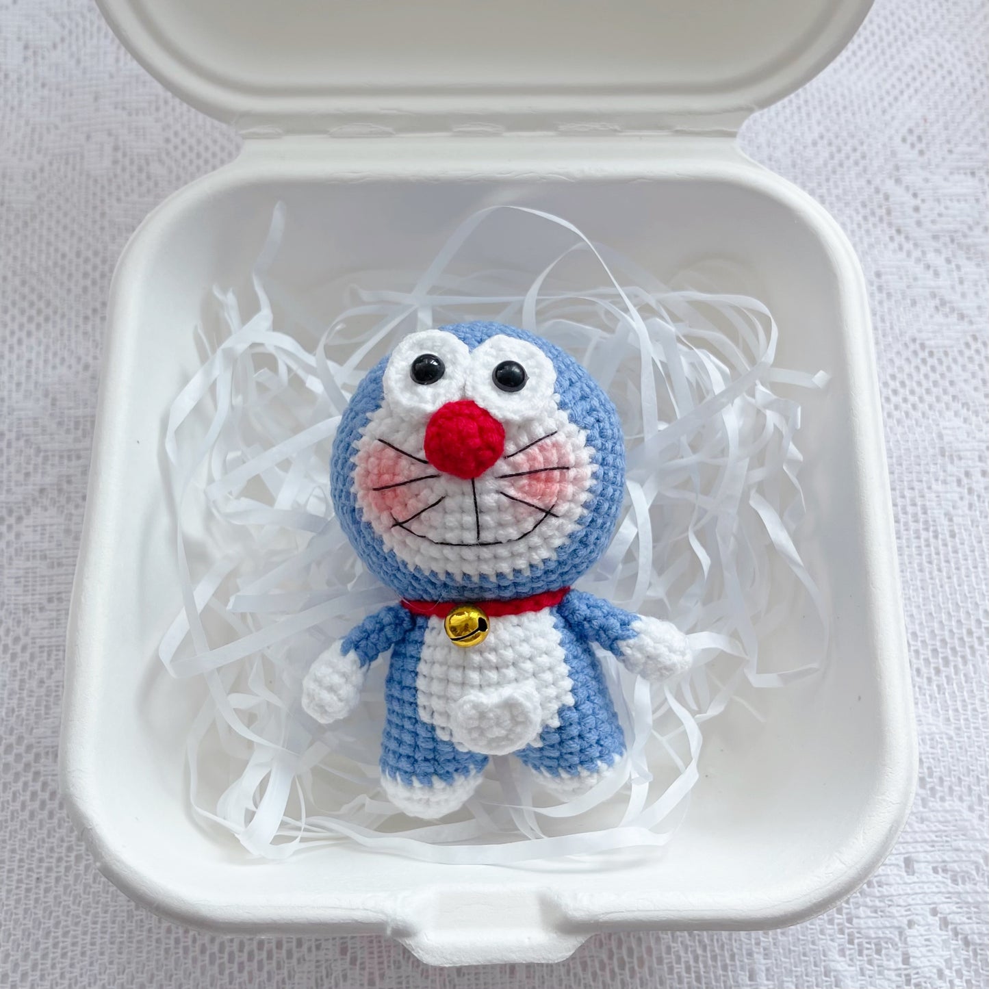 handicroft singapore handmade crochet doraemon cartoon character amigurumi keychain