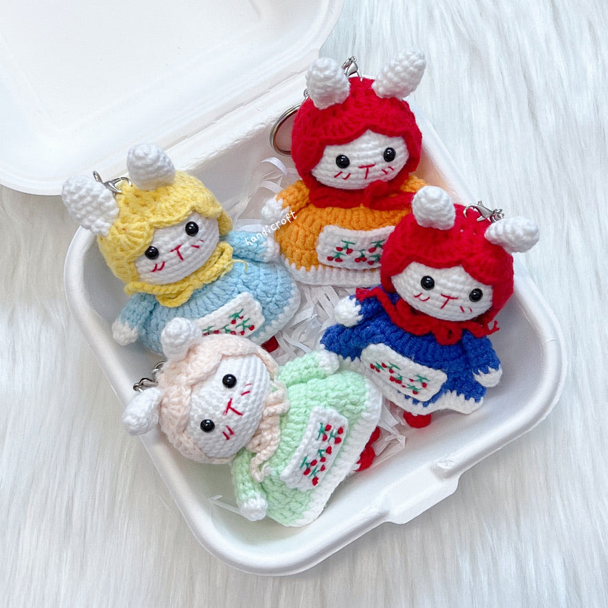 handicroft singapore handmade crochet dressed up bunnies rabbit amigurumi keychain