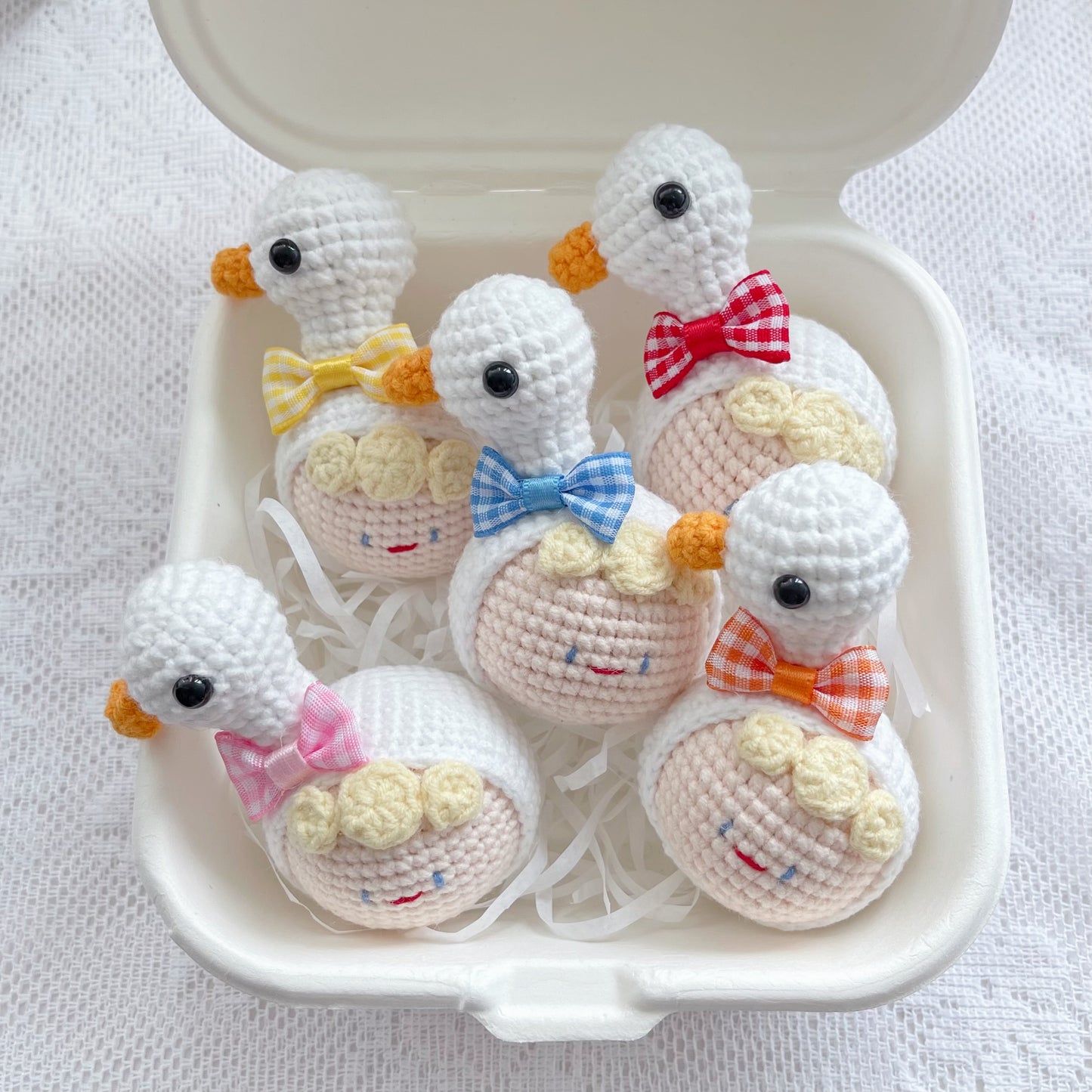 handicroft singapore handmade crochet ducky ribbon bow animal amigurumi keychain