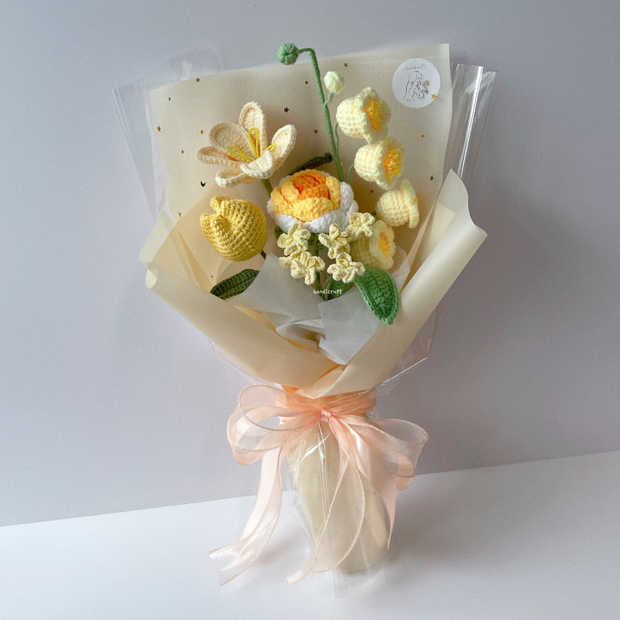 handicroft singapore handmade crochet everlasting flower bouquet always in bloom 6 colours