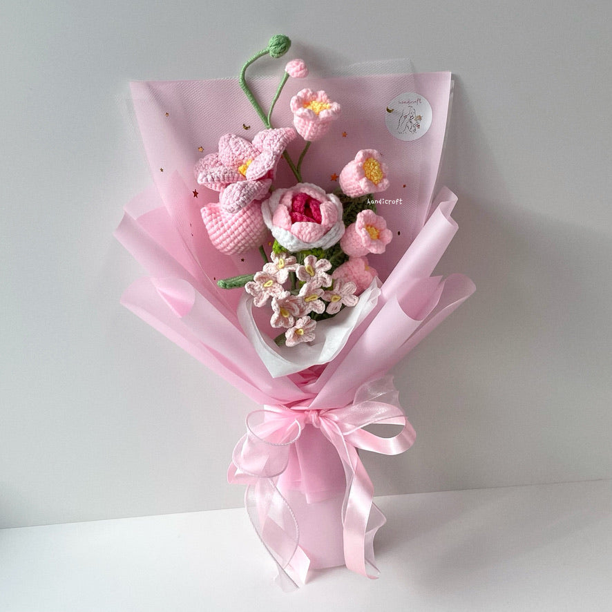 handicroft singapore handmade crochet everlasting flower bouquet always in bloom 6 colours