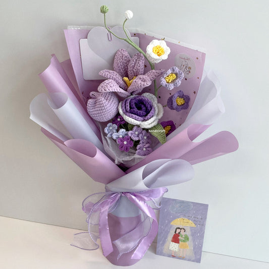 handicroft singapore handmade crochet everlasting flower bouquet always in bloom 6 colours
