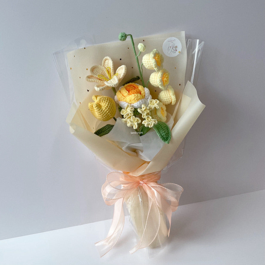 handicroft singapore handmade crochet everlasting flower bouquet always in bloom 6 colours