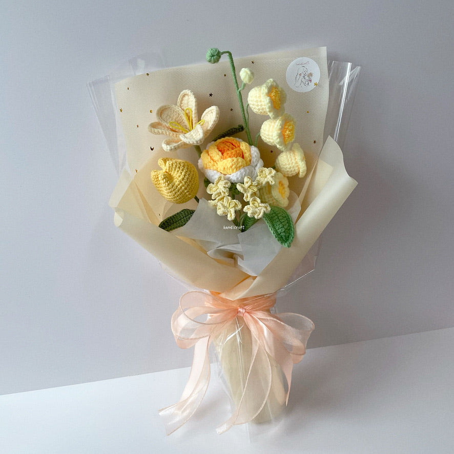 handicroft singapore handmade crochet everlasting flower bouquet always in bloom 6 colours