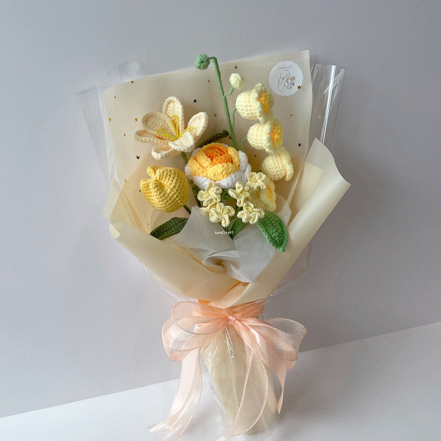 handicroft singapore handmade crochet everlasting flower bouquet always in bloom 6 colours