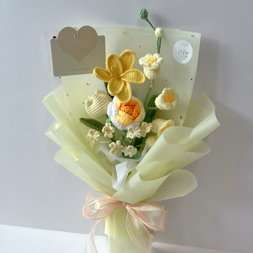 handicroft singapore handmade crochet everlasting flower bouquet always in bloom 6 colours