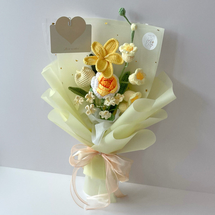 handicroft singapore handmade crochet everlasting flower bouquet always in bloom 6 colours