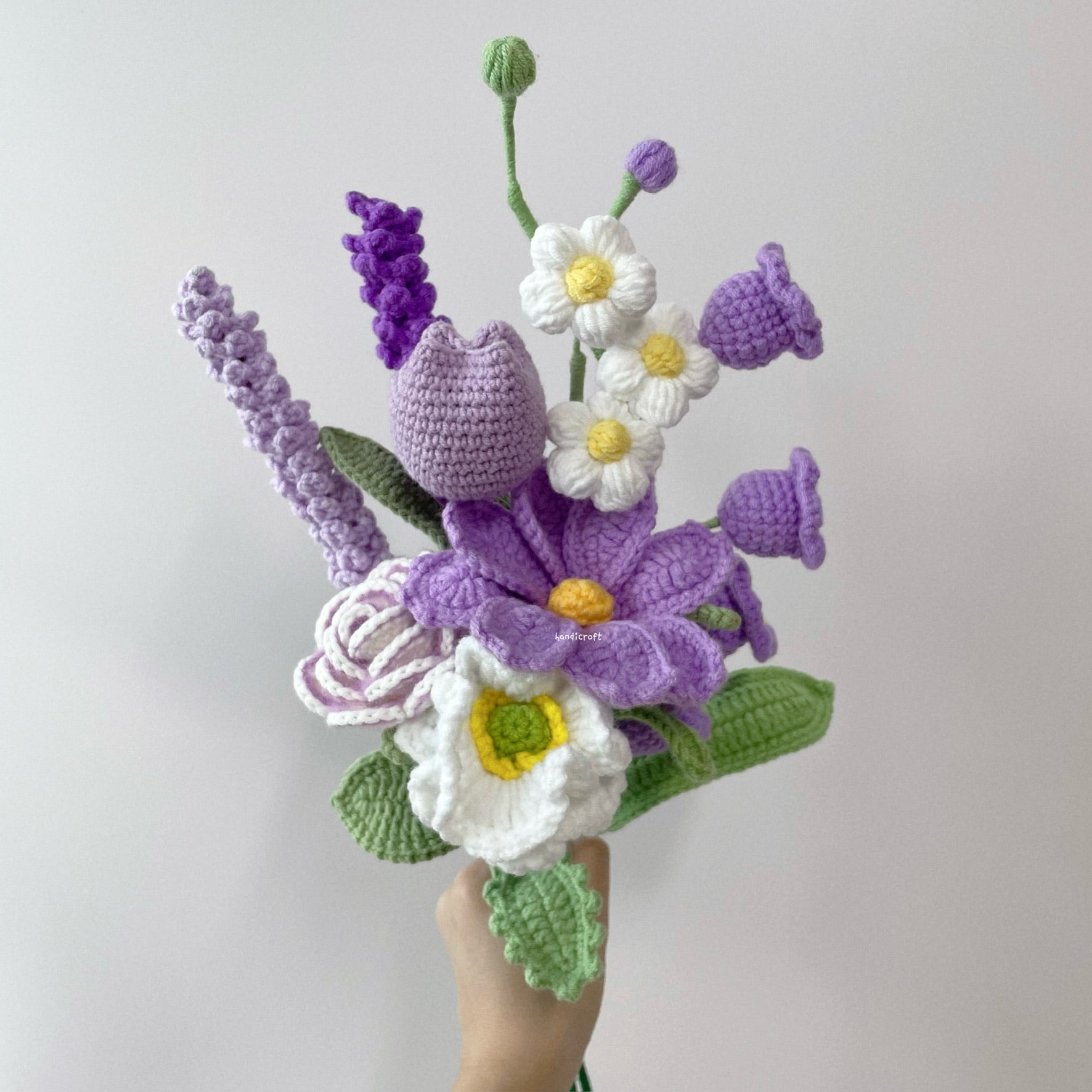 handicroft singapore handmade crochet flower bouquet happiness in full bloom in 6 colours