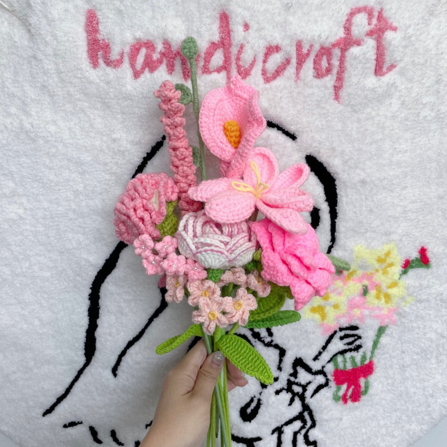 handicroft singapore handmade crochet flower bouquet in 6 colours