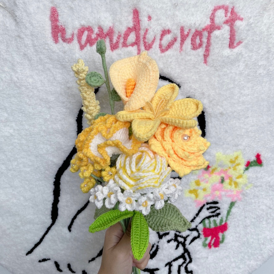 handicroft singapore handmade crochet flower bouquet in 6 colours