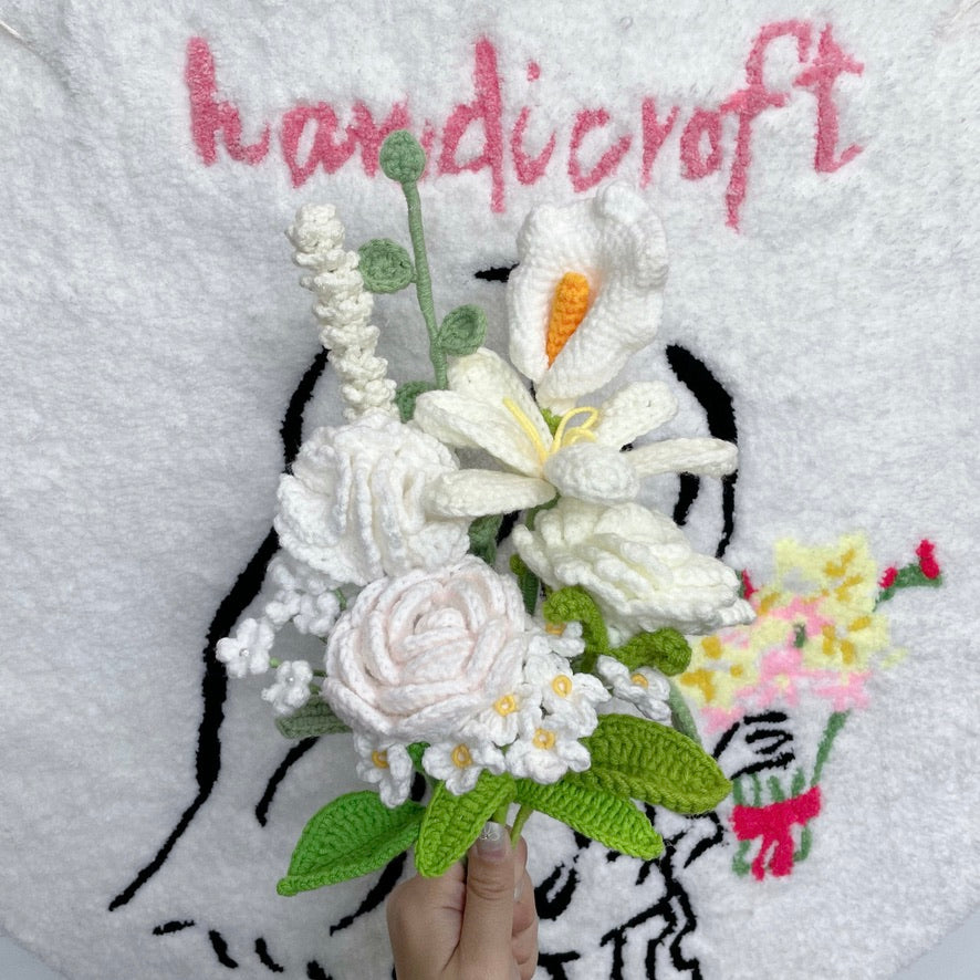 handicroft singapore handmade crochet flower bouquet in 6 colours