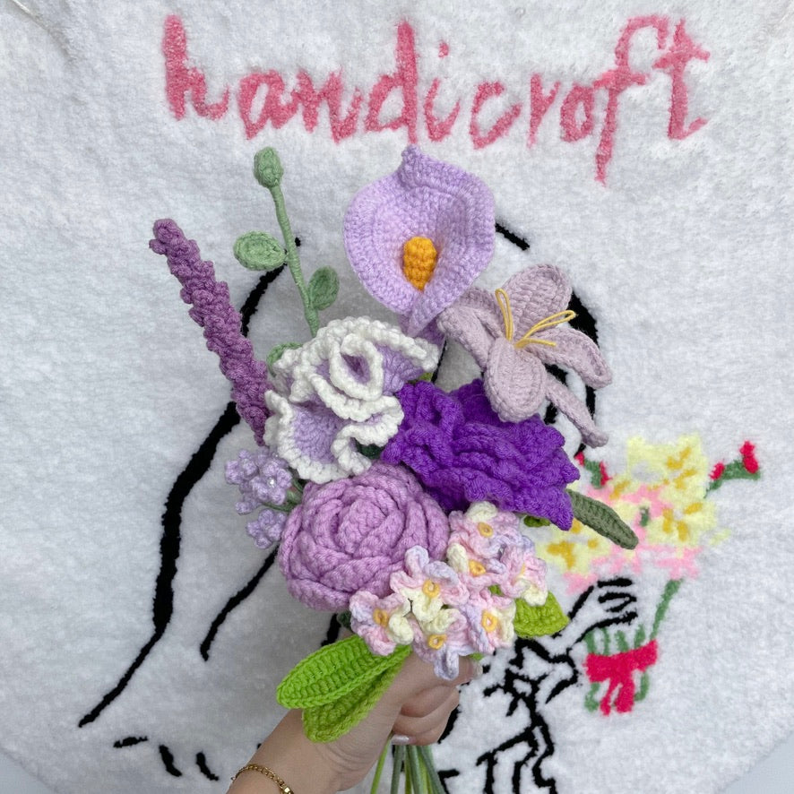 handicroft singapore handmade crochet flower bouquet in 6 colours