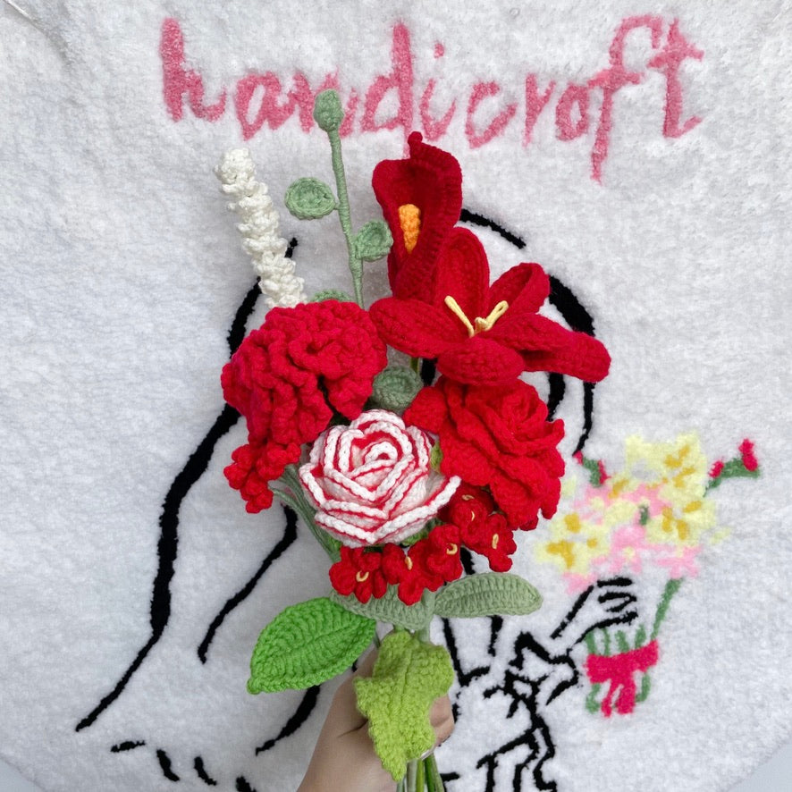 handicroft singapore handmade crochet flower bouquet in 6 colours