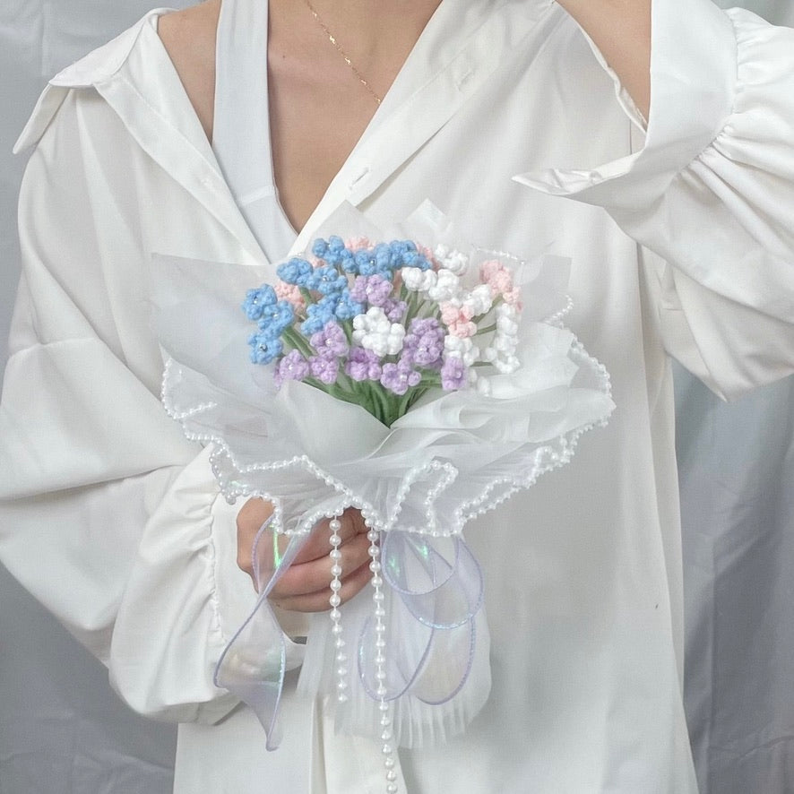 handicroft singapore handmade crochet flower bouquet pastel baby's breaths