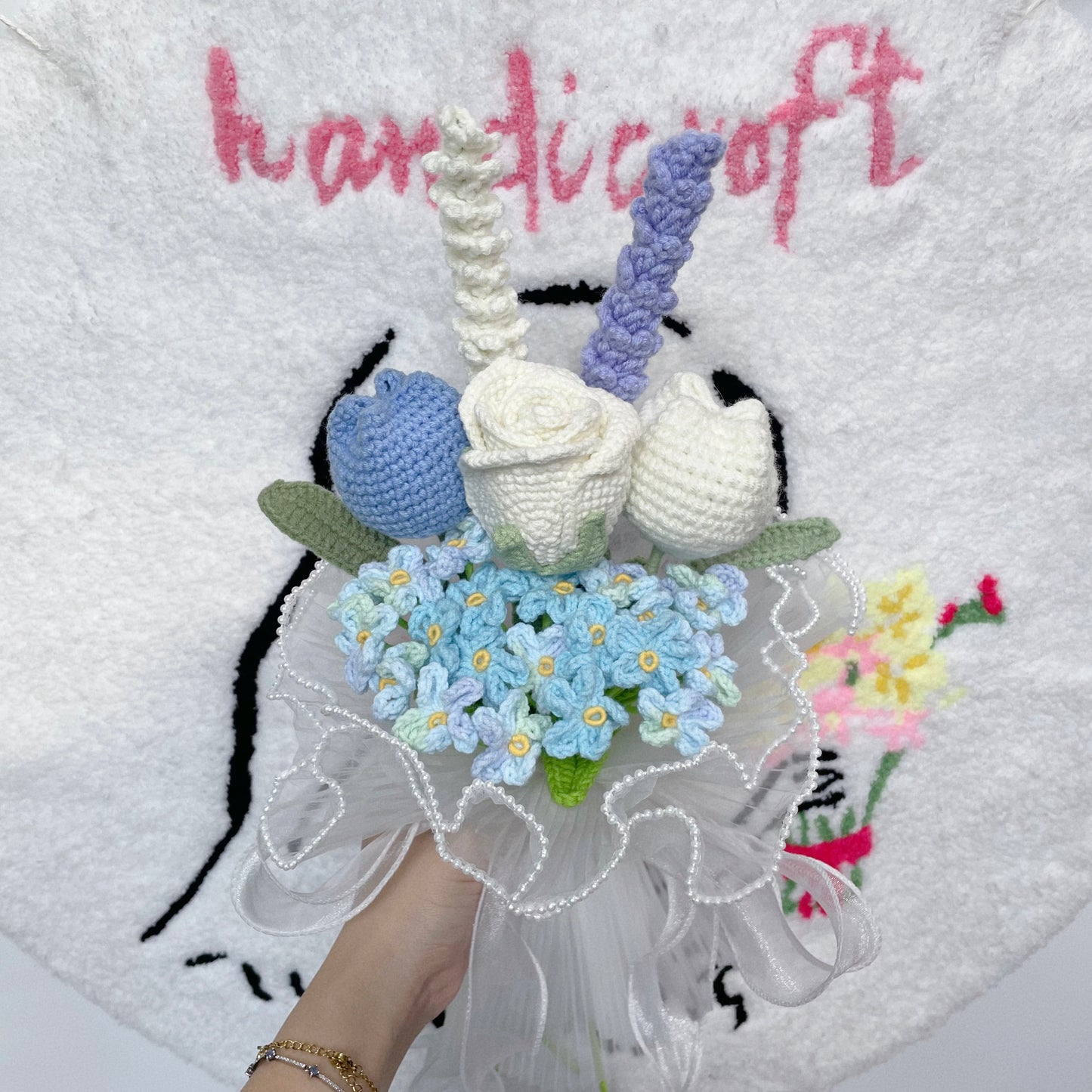 handicroft singapore handmade crochet flower bouquet rose rosie in 5 colours