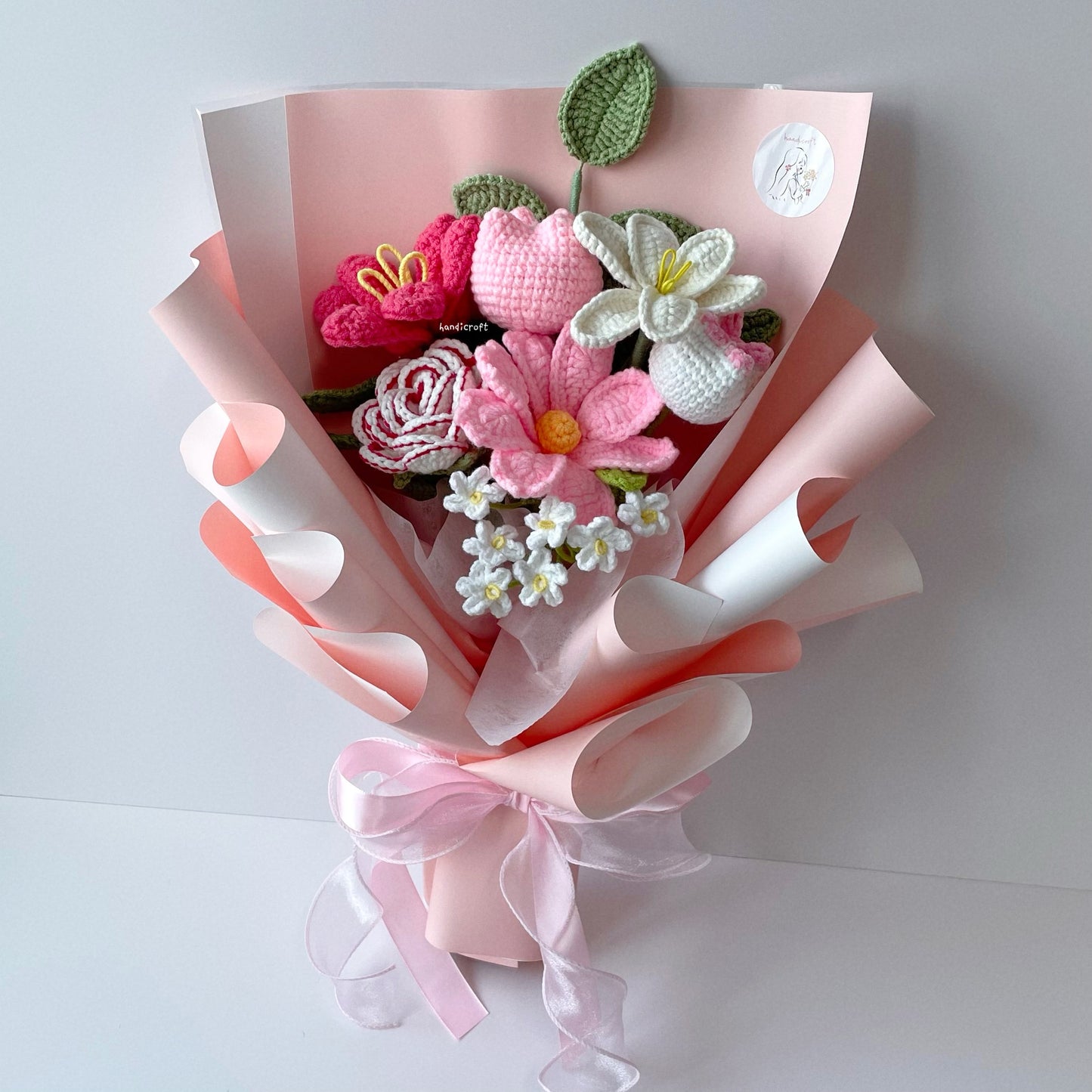 handicroft singapore handmade crochet flower bouquet tulip twinkle