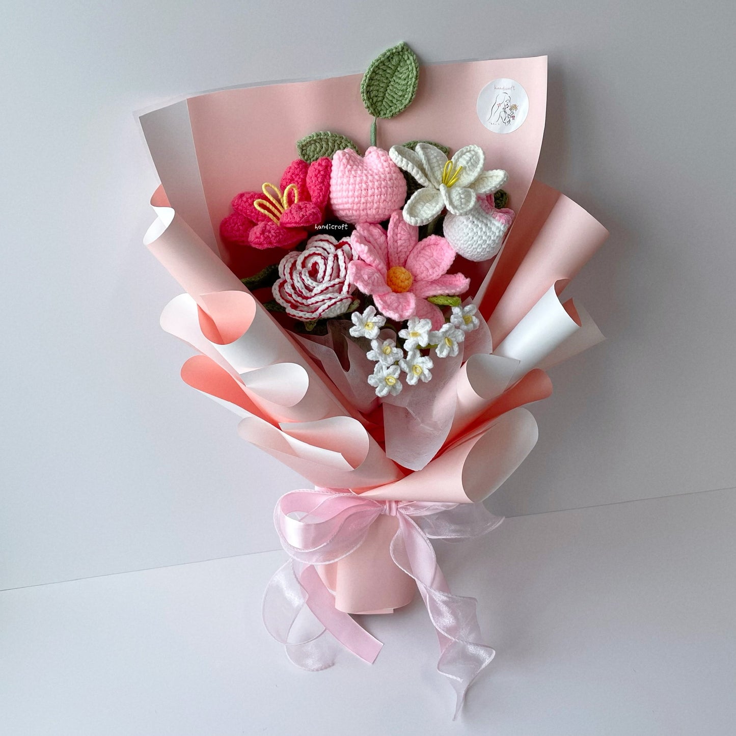 handicroft singapore handmade crochet flower bouquet tulip twinkle