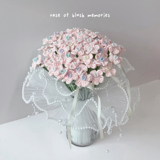 handicroft singapore handmade crochet flower bouquet vase arrangement vase of blush memories