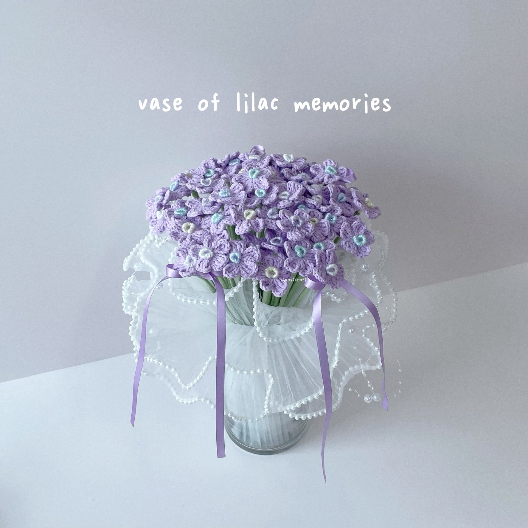 handicroft singapore handmade crochet flower bouquet vase arrangement vase of lilac memories