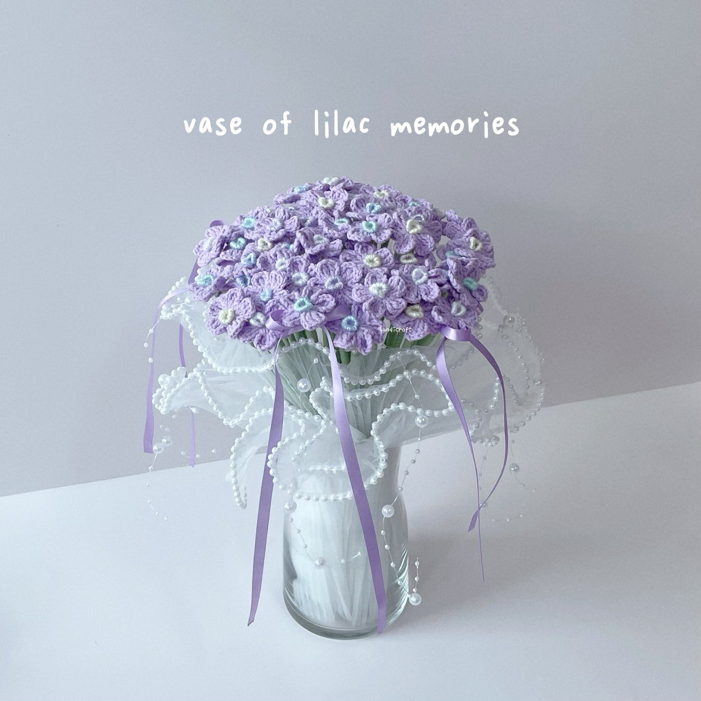 handicroft singapore handmade crochet flower bouquet vase arrangement vase of lilac memories