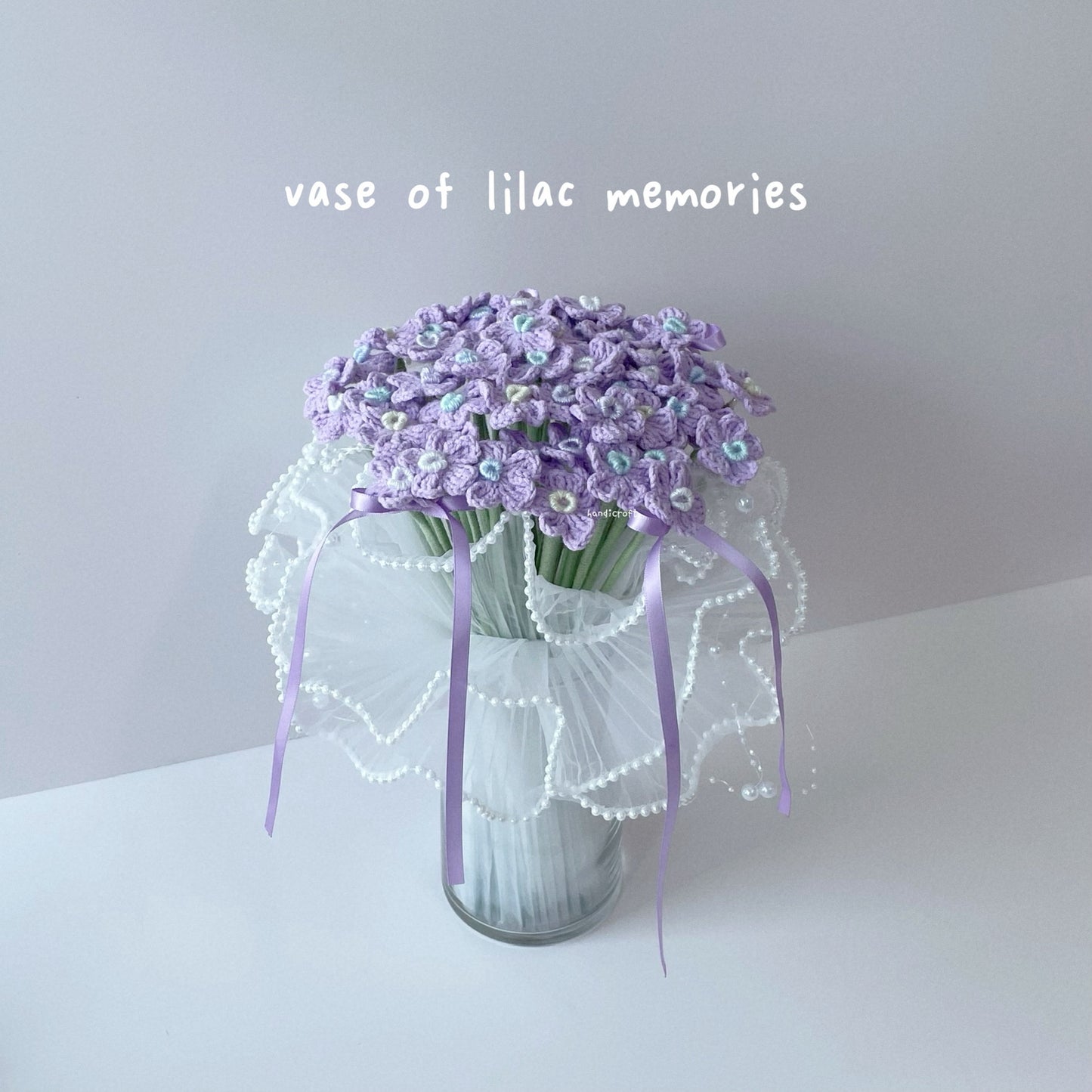 handicroft singapore handmade crochet flower bouquet vase arrangement vase of lilac memories