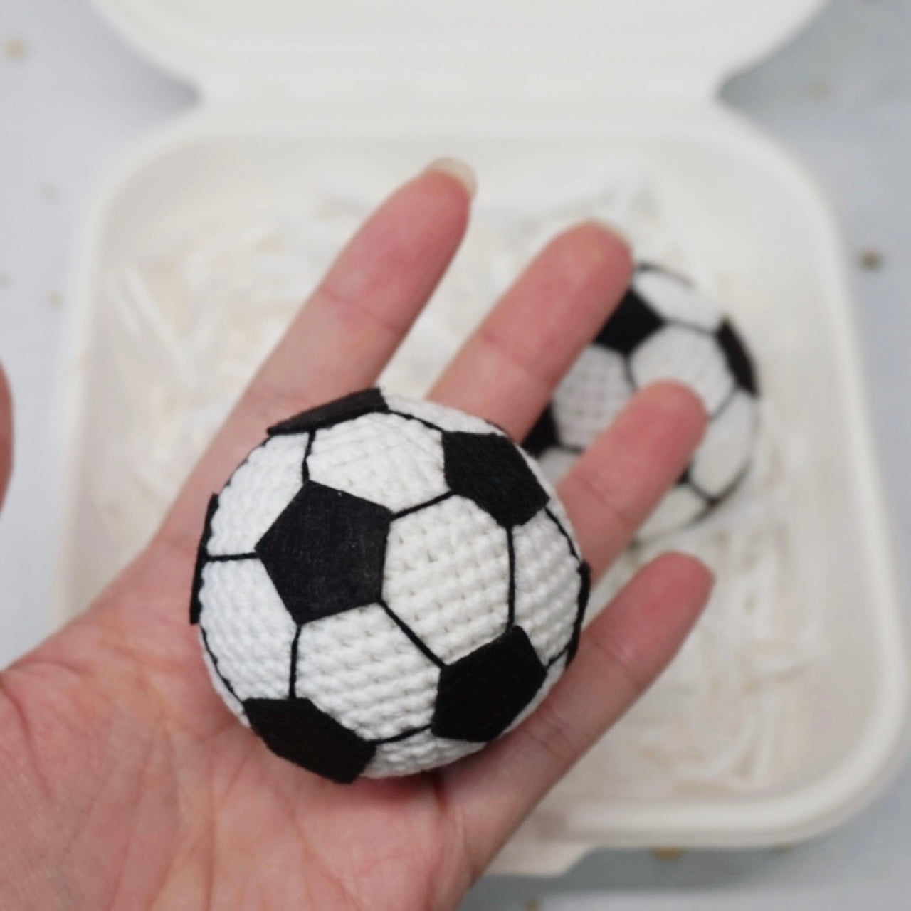 handicroft singapore handmade crochet football amigurumi keychain