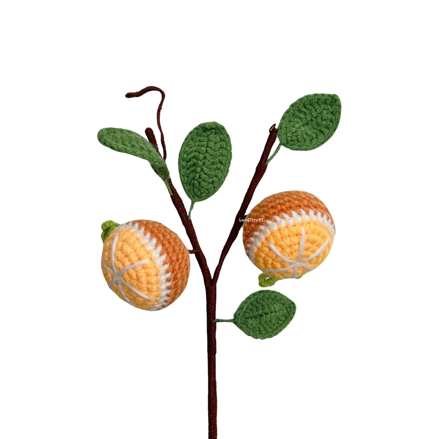 handicroft singapore handmade crochet fruit veggie single stalk diy garden orange