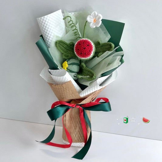 handicroft singapore handmade crochet fruit veggie single stalk diy garden watermelon
