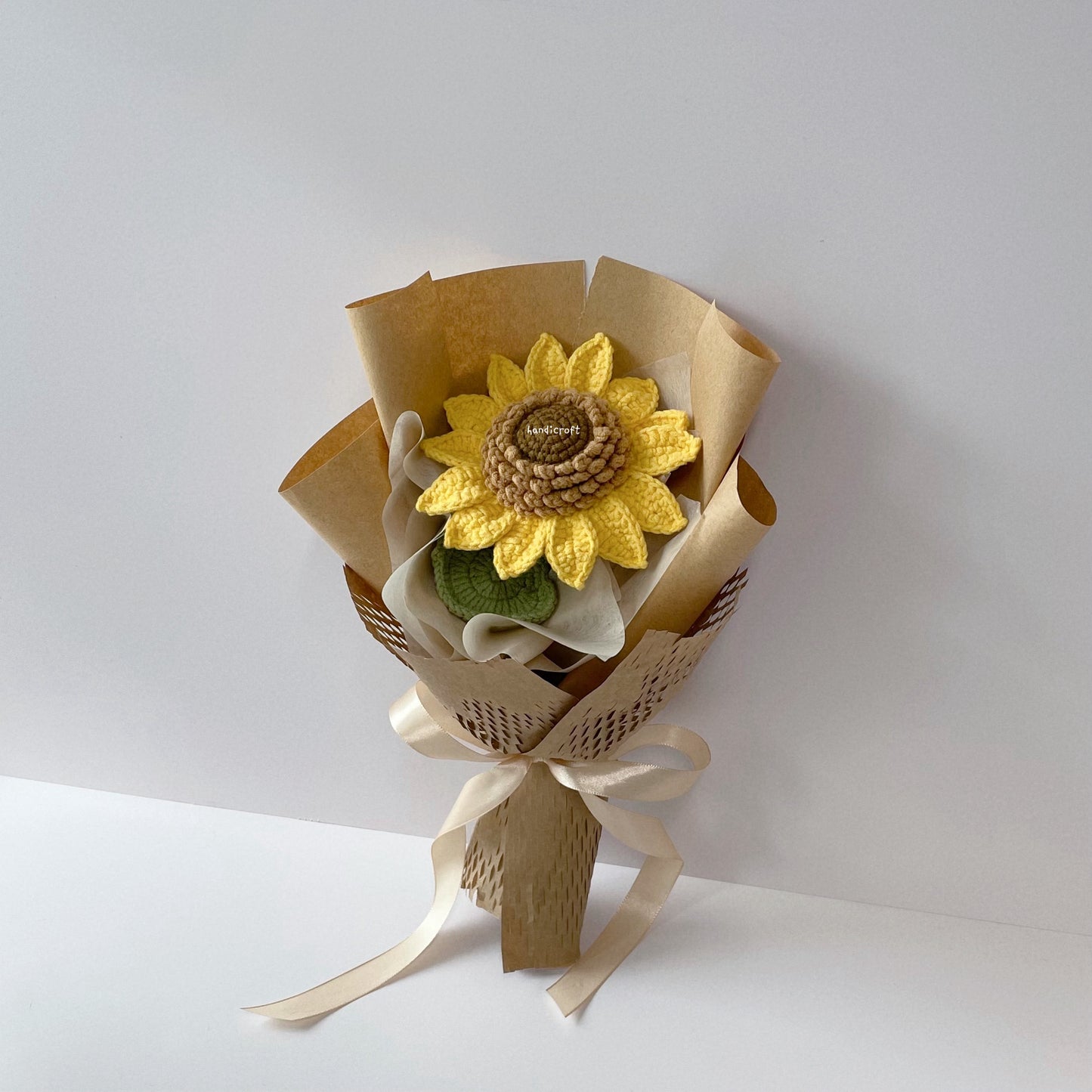 handicroft singapore handmade crochet jumbo single layer petal sunflower single stalk flower