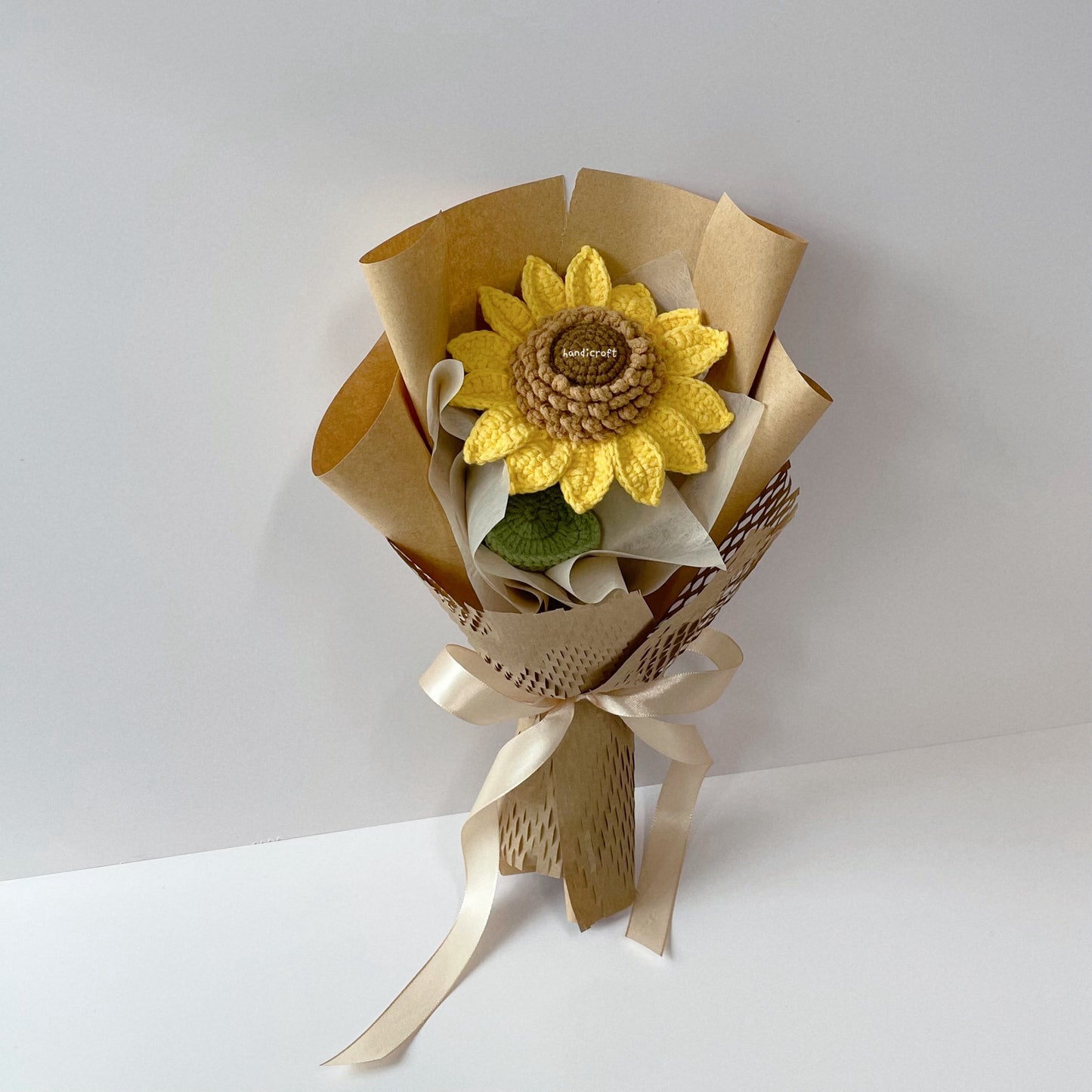 handicroft singapore handmade crochet jumbo single layer petal sunflower single stalk flower