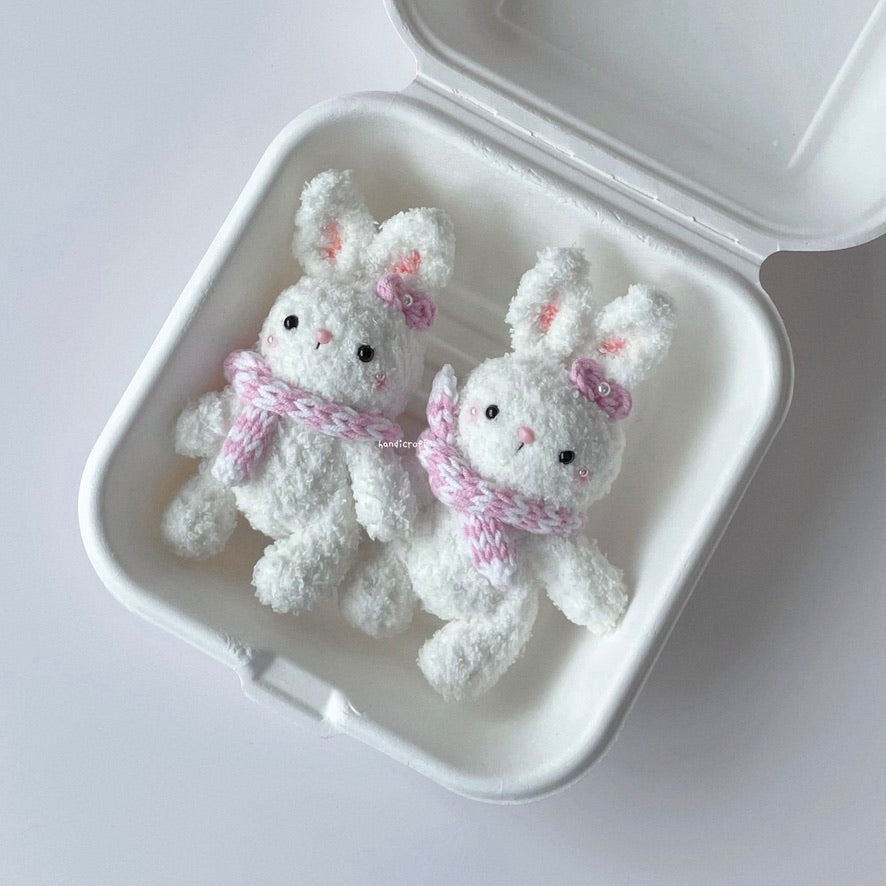handicroft singapore handmade crochet pink rabbit bunny amigurumi keychain
