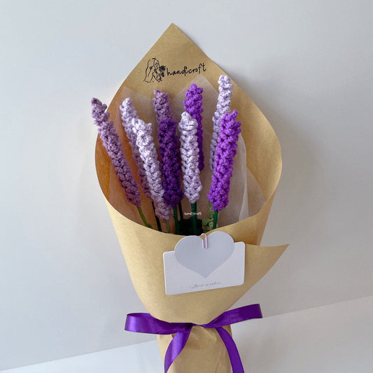 handicroft singapore handmade crochet purple lavender flower bouquet lavender fields