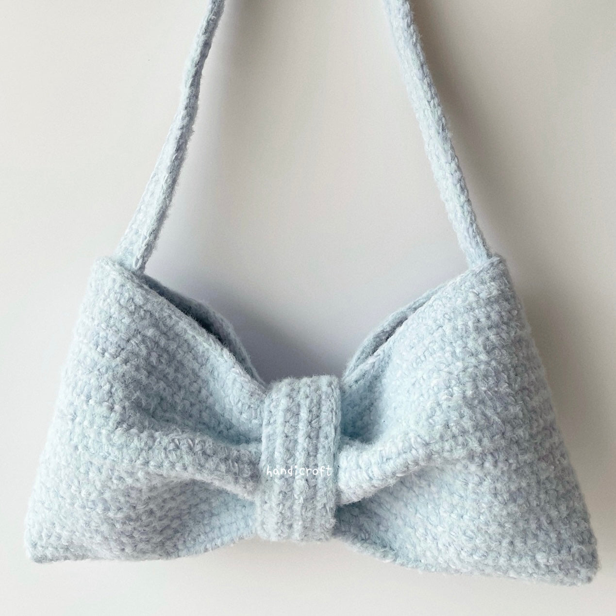 handicroft singapore handmade crochet ribbon bow shoulder bag coquette aesthetic accessory