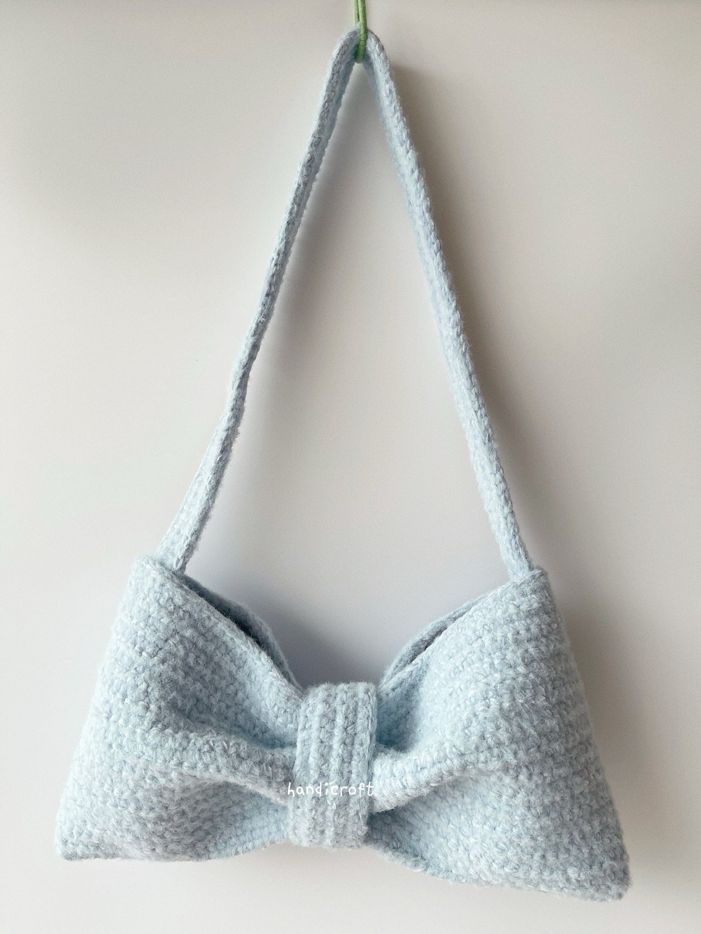 handicroft singapore handmade crochet ribbon bow shoulder bag coquette aesthetic accessory