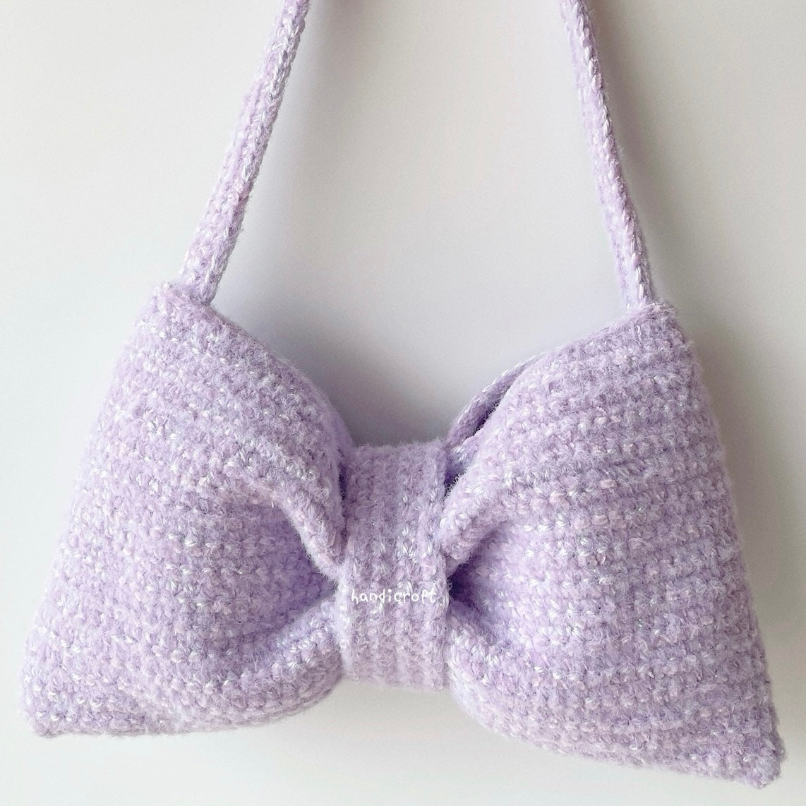 handicroft singapore handmade crochet ribbon bow shoulder bag coquette aesthetic accessory