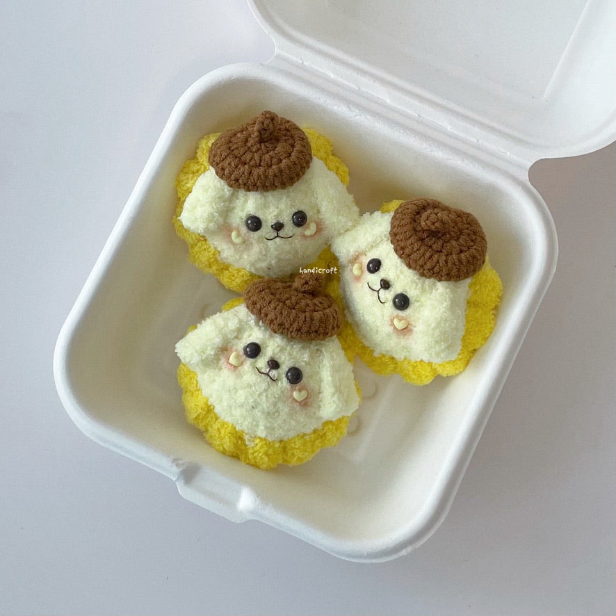 handicroft singapore handmade crochet sanrio character pompompurin pudding amigurumi keychain