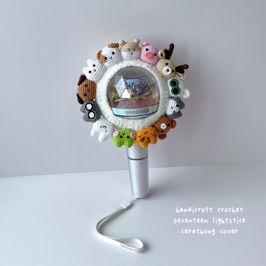 handicroft singapore handmade crochet seventeen lightstick caratbong animal cover 13 members