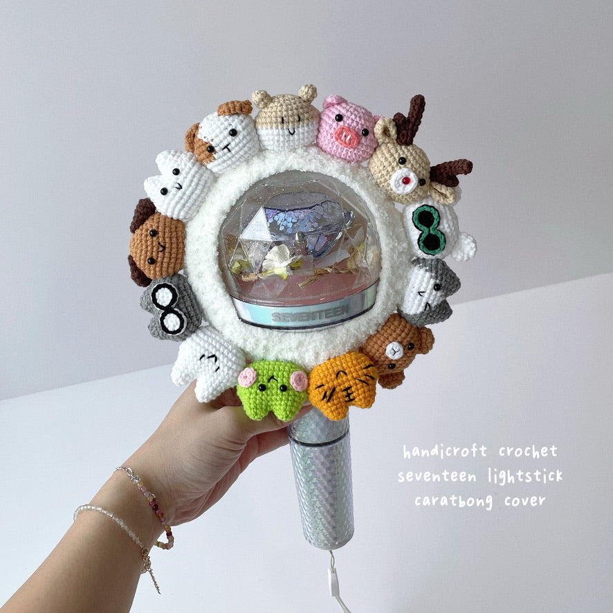 handicroft singapore handmade crochet seventeen lightstick caratbong animal cover 13 members
